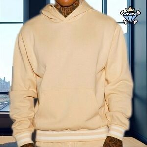 FASHION NOVA MEN STONE STRIPED CUFFS HOODIE SIZE XL STREETWEAR